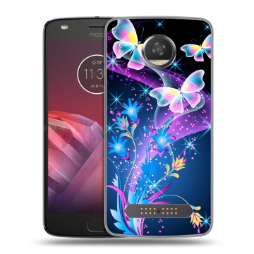 Силиконовый чехол на Motorola Moto Z2 Play с принтом Бабочки