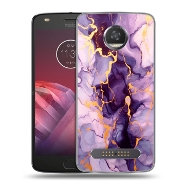 Силиконовый чехол на Motorola Moto Z2 Play с принтом Мрамор