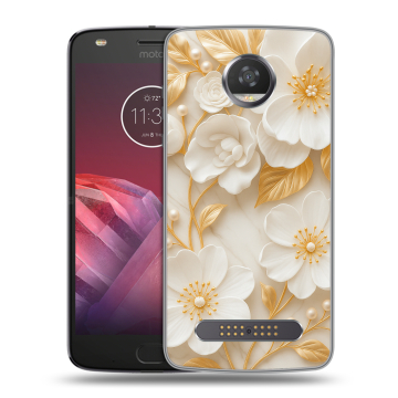 Силиконовый чехол на Motorola Moto Z2 Play с принтом Цветы