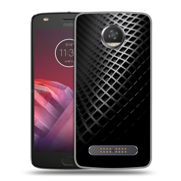 Силиконовый чехол на Motorola Moto Z2 Play с принтом Текстура металла
