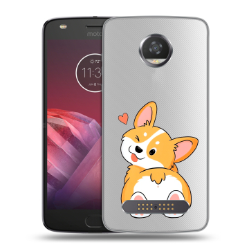 Силиконовый чехол на Motorola Moto Z2 Play с принтом Корги