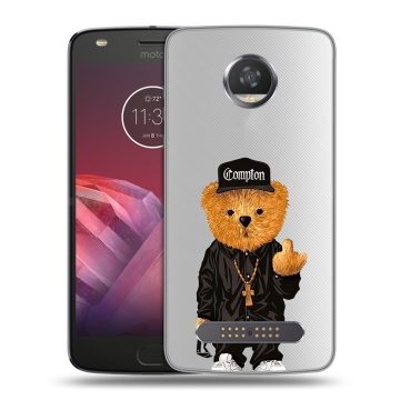 Силиконовый чехол на Motorola Moto Z2 Play с принтом Плюшевый медведь