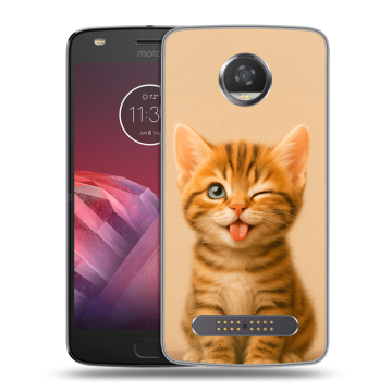 Силиконовый чехол на Motorola Moto Z2 Play с принтом котенок