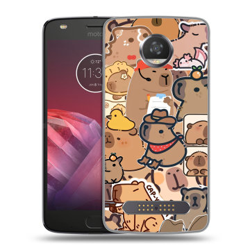 Силиконовый чехол на Motorola Moto Z2 Play с принтом капибара