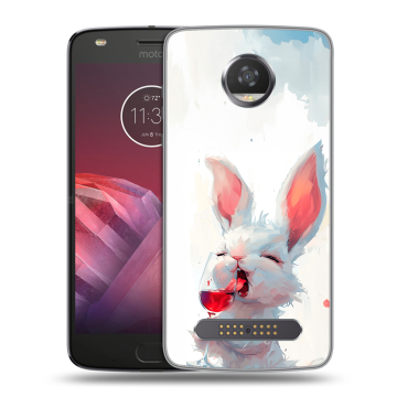 Силиконовый чехол на Motorola Moto Z2 Play с принтом кролик зайчик