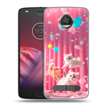 Силиконовый чехол на Motorola Moto Z2 Play с принтом милые котики Силиконовый чехол на Motorola Moto Z2 Play с принтом милые котики