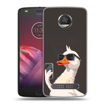 Силиконовый чехол на Motorola Moto Z2 Play с принтом утка в очках