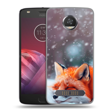 Силиконовый чехол на Motorola Moto Z2 Play с принтом лиса