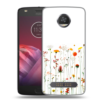 Силиконовый чехол на Motorola Moto Z2 Play с принтом цветы