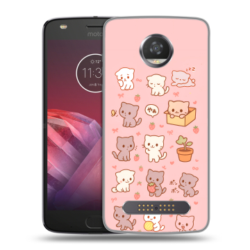 Силиконовый чехол на Motorola Moto Z2 Play с принтом Hello Kitty Хелоу Кити