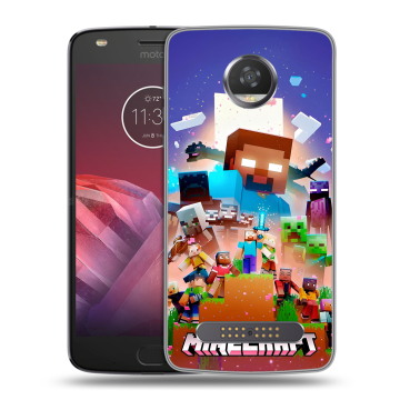 Силиконовый чехол на Motorola Moto Z2 Play с принтом Майнкрафт Minecraft Силиконовый чехол на Motorola Moto Z2 Play с принтом Майнкрафт Minecraft
