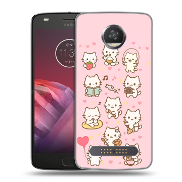 Силиконовый чехол на Motorola Moto Z2 Play с принтом Hello Kitty Хелоу Кити