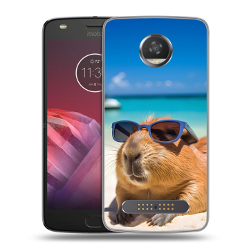 Силиконовый чехол на Motorola Moto Z2 Play с принтом Капибара