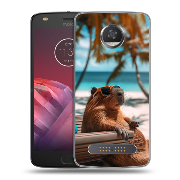 Силиконовый чехол на Motorola Moto Z2 Play с принтом Капибара