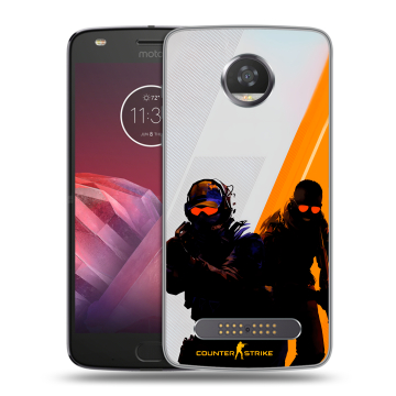 Силиконовый чехол на Motorola Moto Z2 Play с принтом Контер страйк Counter strike