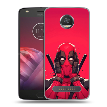 Силиконовый чехол на Motorola Moto Z2 Play с принтом Дедпул Deadpool