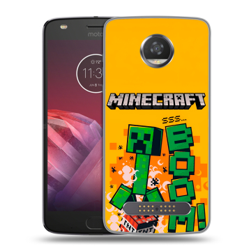 Силиконовый чехол на Motorola Moto Z2 Play с принтом Майнкрафт Minecraft