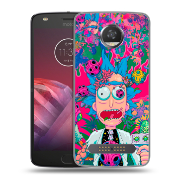 Силиконовый чехол на Motorola Moto Z2 Play с принтом Рик и Морти Rick Morty