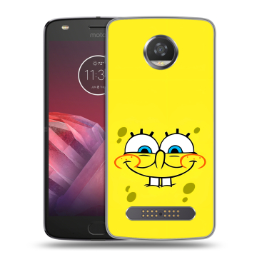 Силиконовый чехол на Motorola Moto Z2 Play с принтом спанчбоб спанч боб