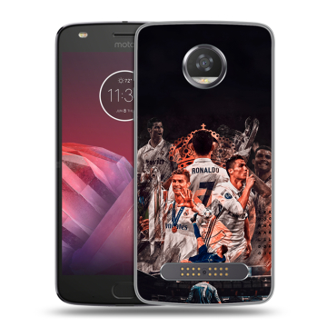 Силиконовый чехол на Motorola Moto Z2 Play с принтом Реал Роналдо Real Ronaldo