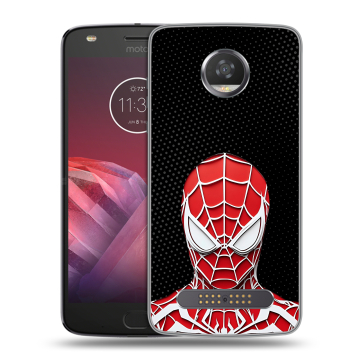 Силиконовый чехол на Motorola Moto Z2 Play с принтом человек паук spiderman