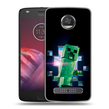 Силиконовый чехол на Motorola Moto Z2 Play с принтом Майнкрафт Minecraft