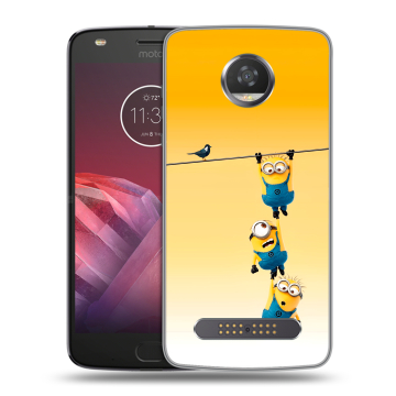 Силиконовый чехол на Motorola Moto Z2 Play с принтом Миньоны