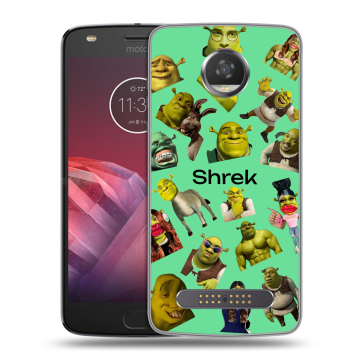 Силиконовый чехол на Motorola Moto Z2 Play с принтом Шрек Shrek Силиконовый чехол на Motorola Moto Z2 Play с принтом Шрек Shrek