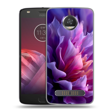 Силиконовый чехол на Motorola Moto Z2 Play с принтом женский цветы