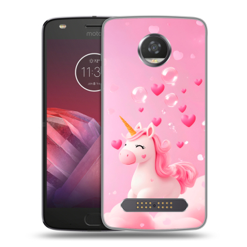 Силиконовый чехол на Motorola Moto Z2 Play с принтом Единорог