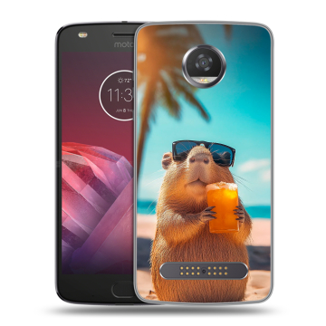 Силиконовый чехол на Motorola Moto Z2 Play с принтом Капибара