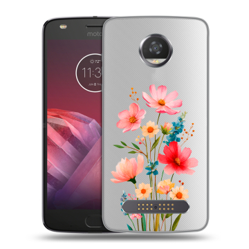 Силиконовый чехол на Motorola Moto Z2 Play с принтом Цветы Силиконовый чехол на Motorola Moto Z2 Play с принтом Цветы