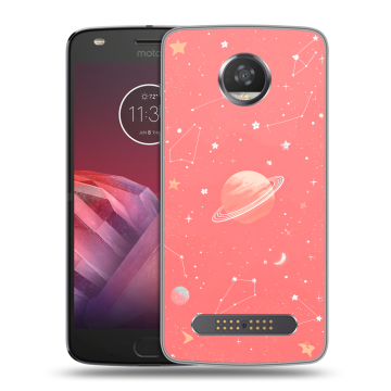 Силиконовый чехол на Motorola Moto Z2 Play с принтом Розовый космос Силиконовый чехол на Motorola Moto Z2 Play с принтом Розовый космос