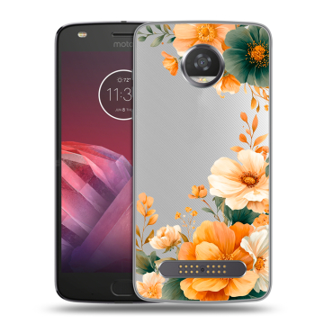 Силиконовый чехол на Motorola Moto Z2 Play с принтом Цветы принт Силиконовый чехол на Motorola Moto Z2 Play с принтом Цветы принт