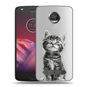 Силиконовый чехол на Motorola Moto Z2 Play с принтом Котенок