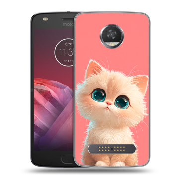 Силиконовый чехол на Motorola Moto Z2 Play с принтом Розовый котенок Силиконовый чехол на Motorola Moto Z2 Play с принтом Розовый котенок