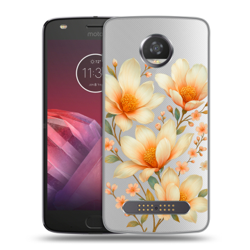 Силиконовый чехол на Motorola Moto Z2 Play с принтом Цветы Силиконовый чехол на Motorola Moto Z2 Play с принтом Цветы