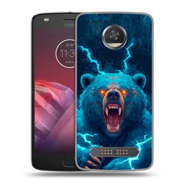 Силиконовый чехол на Motorola Moto Z2 Play с принтом Медведь Силиконовый чехол на Motorola Moto Z2 Play с принтом Медведь