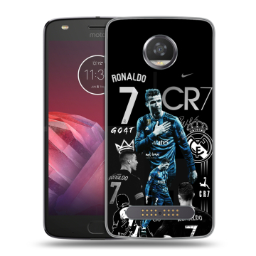 Силиконовый чехол на Motorola Moto Z2 Play с принтом Реал Роналдо