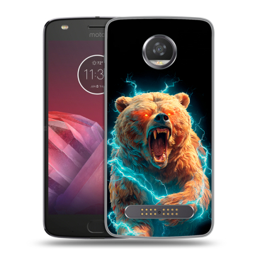 Силиконовый чехол на Motorola Moto Z2 Play с принтом Медведь Силиконовый чехол на Motorola Moto Z2 Play с принтом Медведь