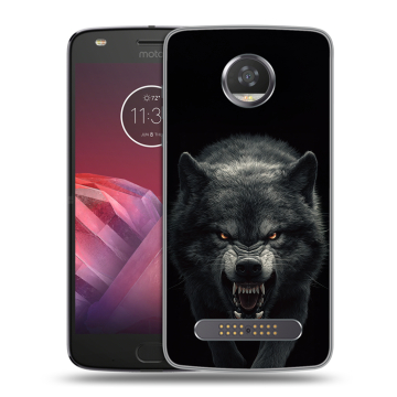 Силиконовый чехол на Motorola Moto Z2 Play с принтом Волк