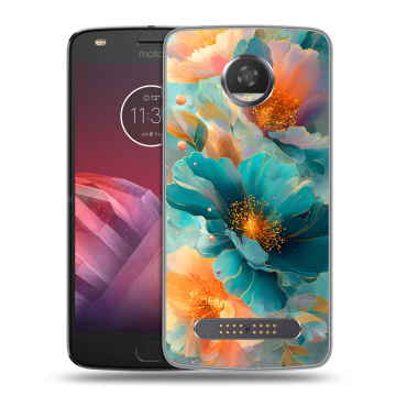 Силиконовый чехол на Motorola Moto Z2 Play с принтом Цветы Силиконовый чехол на Motorola Moto Z2 Play с принтом Цветы