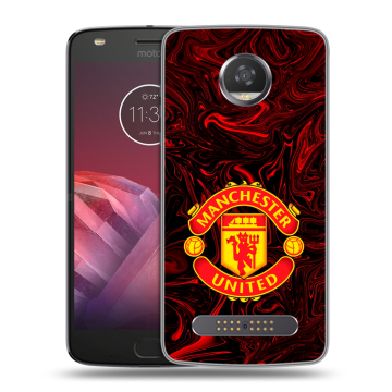Силиконовый чехол на Motorola Moto Z2 Play с принтом Manchester United Силиконовый чехол на Motorola Moto Z2 Play с принтом Manchester United