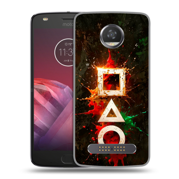 Силиконовый чехол на Motorola Moto Z2 Play с принтом Squid Game Игра кальмара