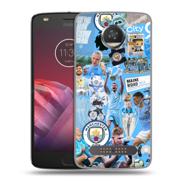 Силиконовый чехол на Motorola Moto Z2 Play с принтом Man City Манчестер Сити Силиконовый чехол на Motorola Moto Z2 Play с принтом Man City Манчестер Сити