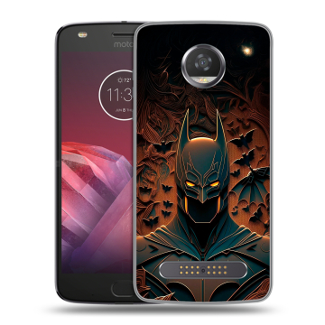 Силиконовый чехол на Motorola Moto Z2 Play с принтом Batman Бэтмен Силиконовый чехол на Motorola Moto Z2 Play с принтом Batman Бэтмен