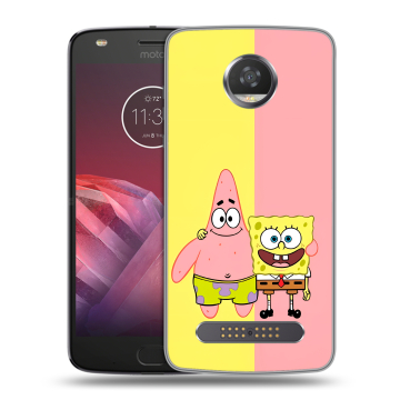 Силиконовый чехол на Motorola Moto Z2 Play с принтом Спанч боб Спанчбоб