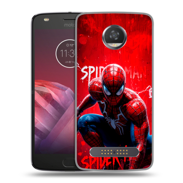 Силиконовый чехол на Motorola Moto Z2 Play с принтом Spiderman Человек паук Силиконовый чехол на Motorola Moto Z2 Play с принтом Spiderman Человек паук
