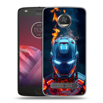 Силиконовый чехол на Motorola Moto Z2 Play с принтом IronMan Железный человек
