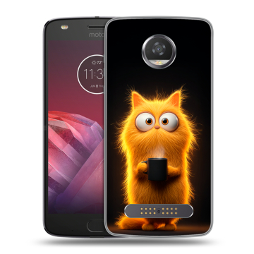 Силиконовый чехол на Motorola Moto Z2 Play с принтом Смешной кот
